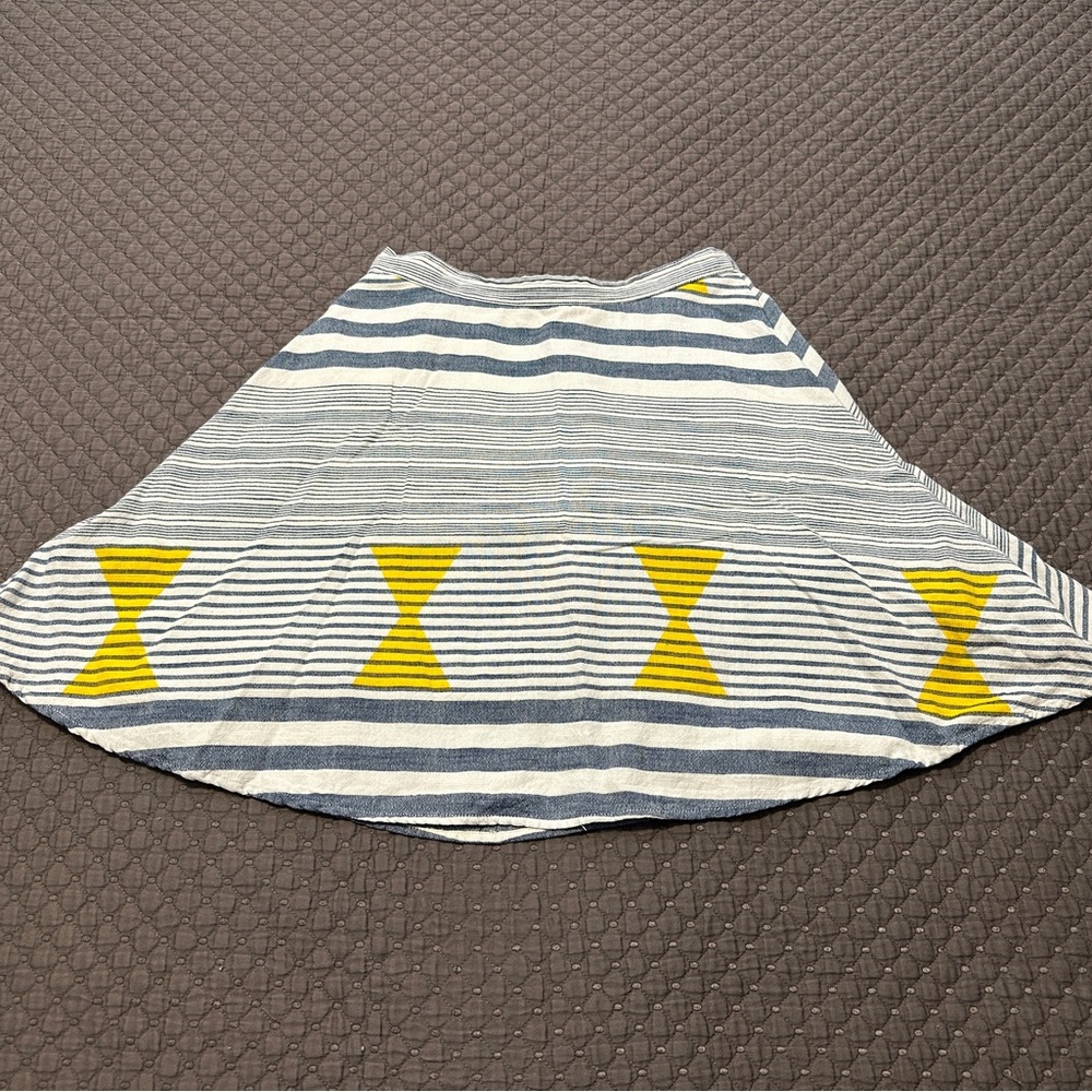 Tracy Reese White, Blue, and Yellow High-Low Skirt